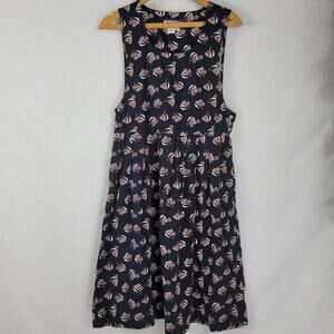 Bryn Connelly Womens Sailboat Dress Size 6 Petite Blue Sleeveless A-Line Midi